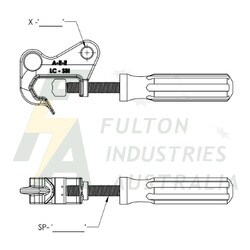 Live Line Clamp to suit 5-19mm diameter cable M12 Course Thread Stainless Steel Spindle